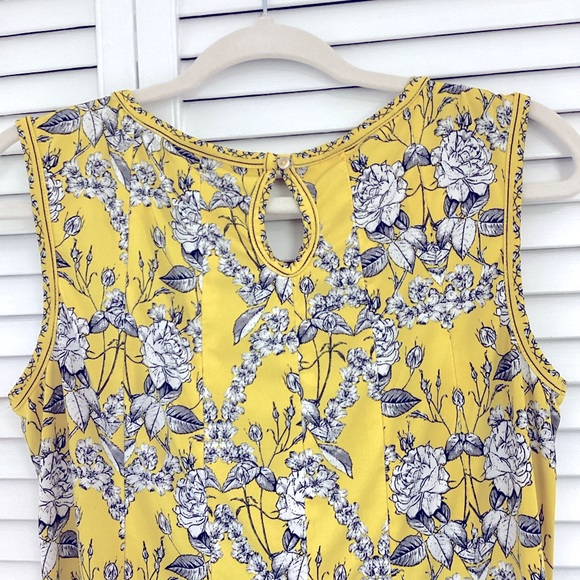 Max Studio Sleveless Floral Dress Yellow - Large - Picture 4 of 5
